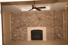 natural stone wall fireplace